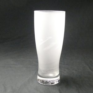 ブルーインパルス　ビールグラス　サンドブラスト　ガラス彫刻